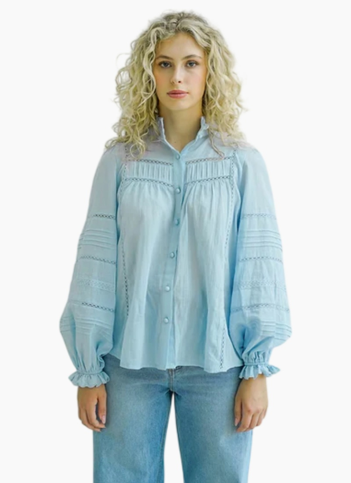 HARLEM Hadley Blouse - Pale Blue