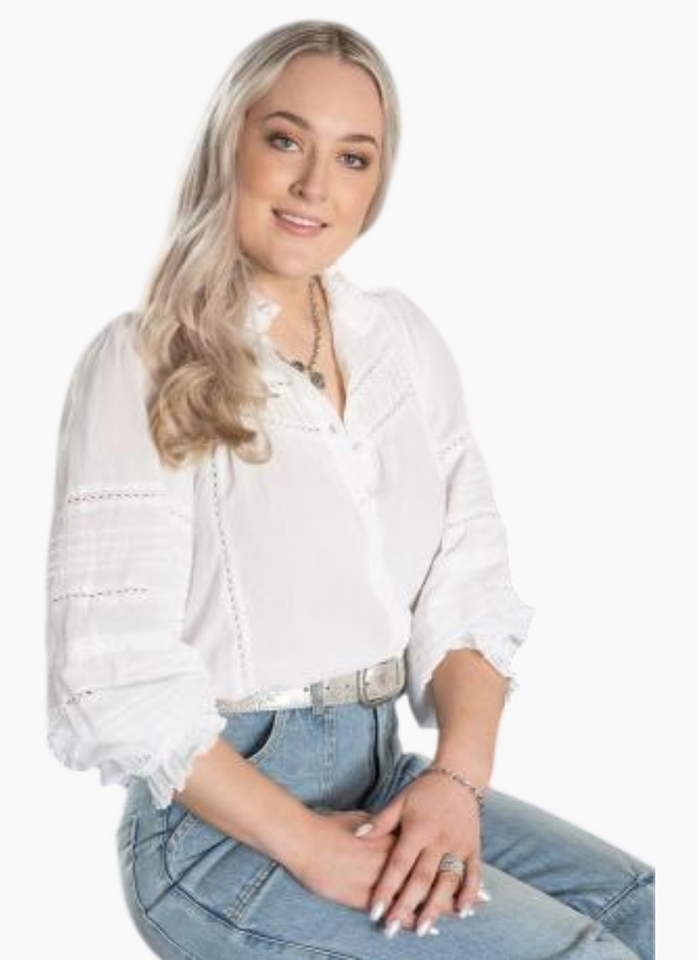 HARLEM Hadley Blouse - White