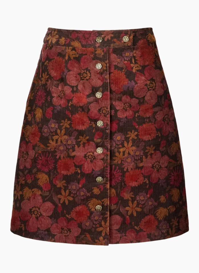 Joe Brown Hattie Printed Cord Button Front Skirt
