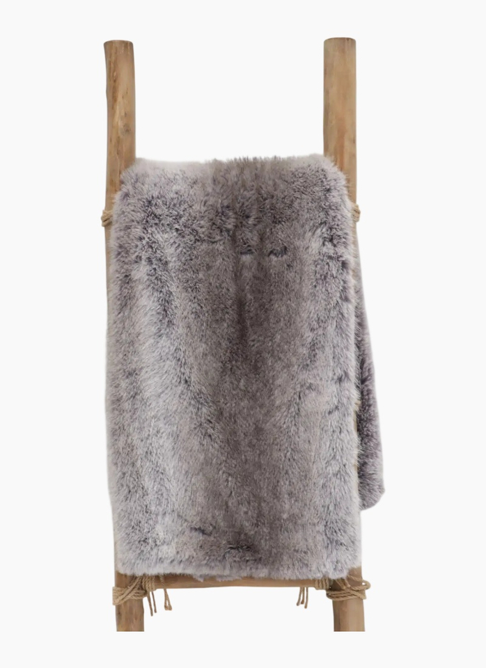 Le Forge Faux Fur Throw - Grey