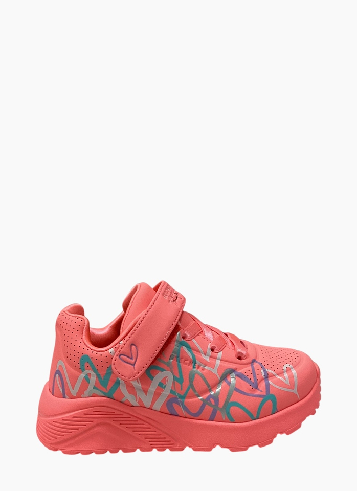 Skechers 314078N UNO Lite Toddler Sneaker Coral/Multi