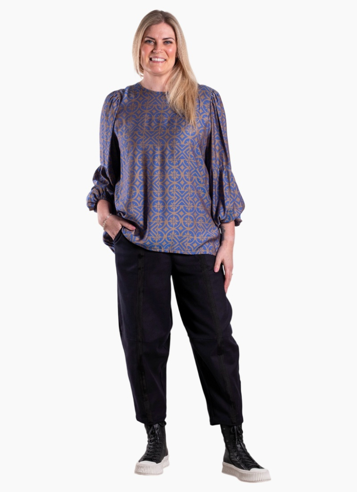 Deanne Hobbs Stella Top-Aztec Blue