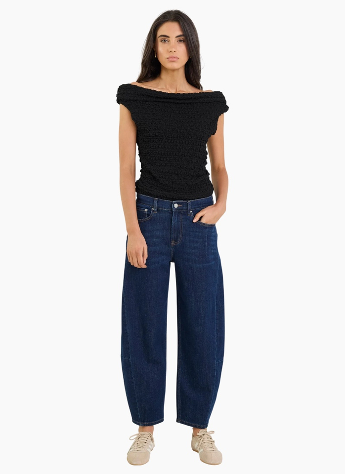 Among The Brave Graduate Dark Blue Stretch Barrel Jeans