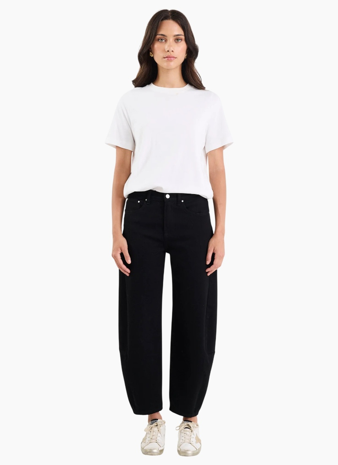 Among The Brave Graduate Jet Black Stretch Barrel Jeans