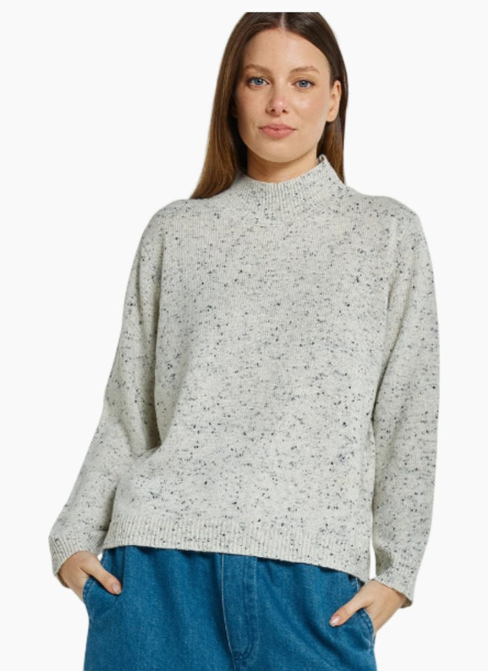 Betty Basics CARLIN KNIT SWEATER NEUTRAL