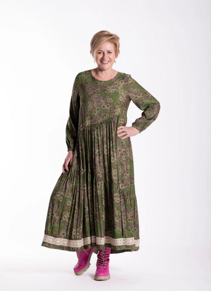 Jellicoe Angled Dress 26-132 - Daisy Chain  Green