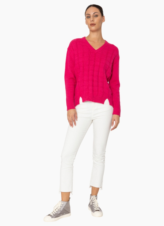 Two by Two KN036 Dean Jumper - Hot Pink