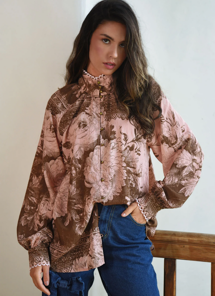 COOP HIGH SOCIETY Blouse Pink/Brown