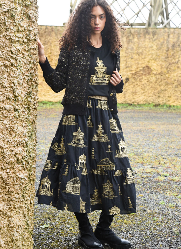 COOP Toile You Believe It? Skirt - Black/Gold