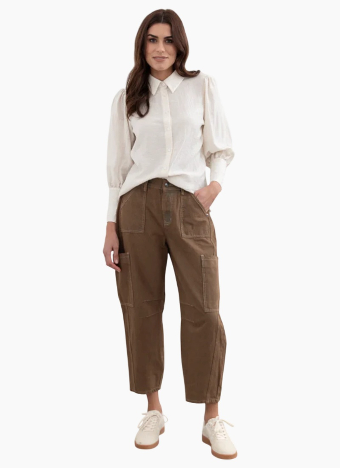 MOSS Bailey Barrel Jean - Brown Wash