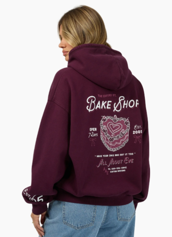 All About Eve BAKE SHOP HOODIE WINE