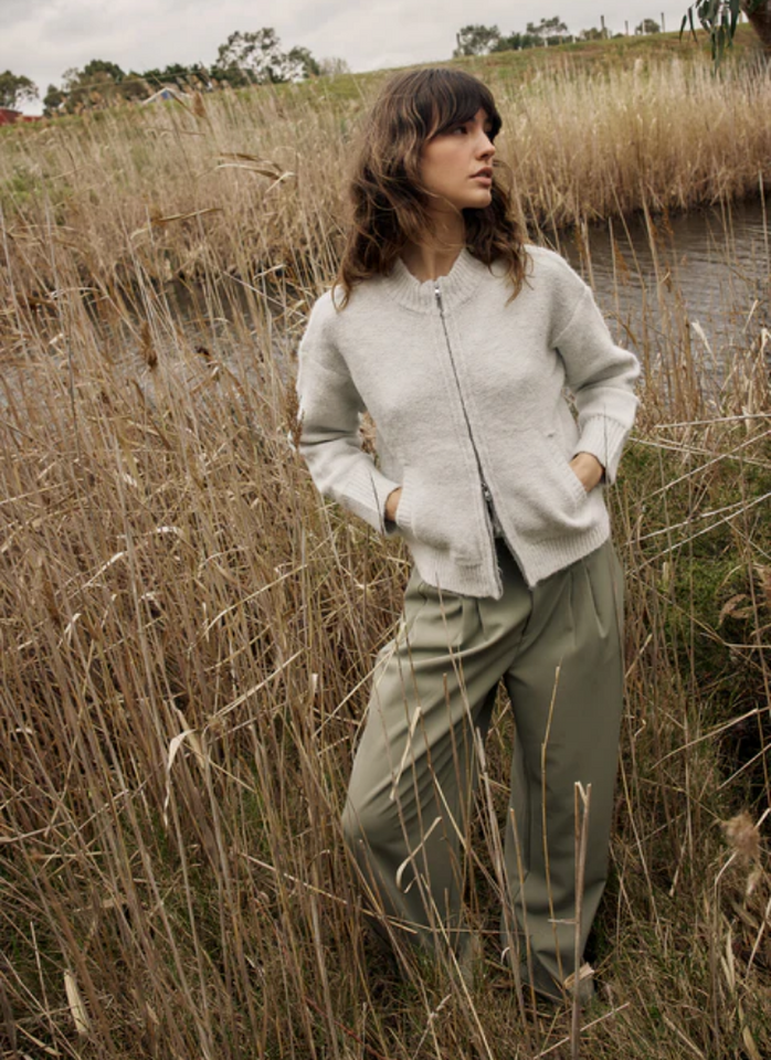 Fate + Becker LUMI ZIP UP-SNOW MARL
