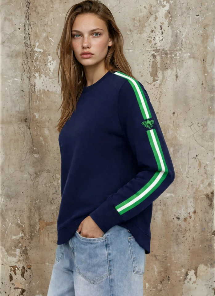 MOSS BIANCA Sweatshirt - Navy/Green