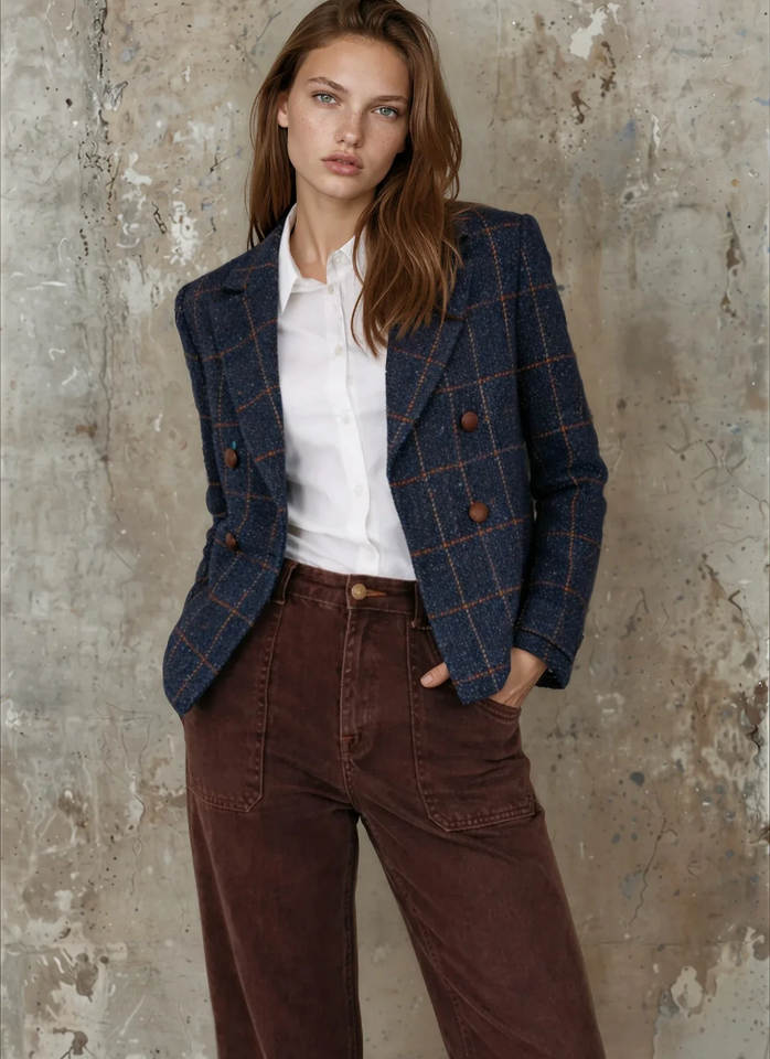 MOSS MATEO JACKET - NAVY PLAID