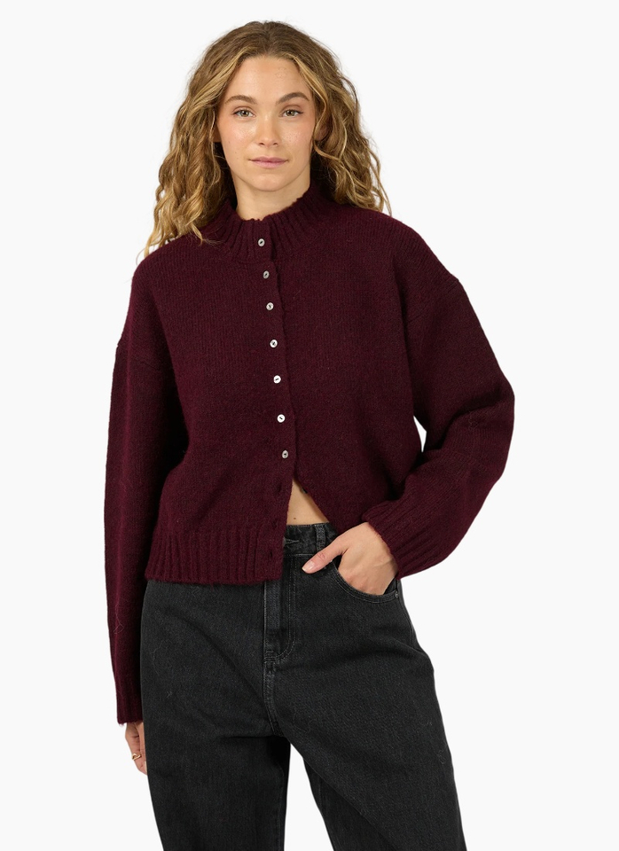 All About Eve Rosalia Cardigan  - Wine
