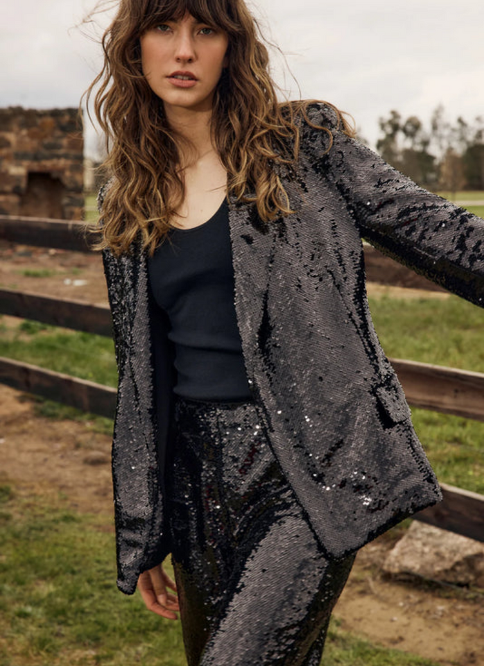 FATE + BECKER  RAYNE Blazer - Black Sequin
