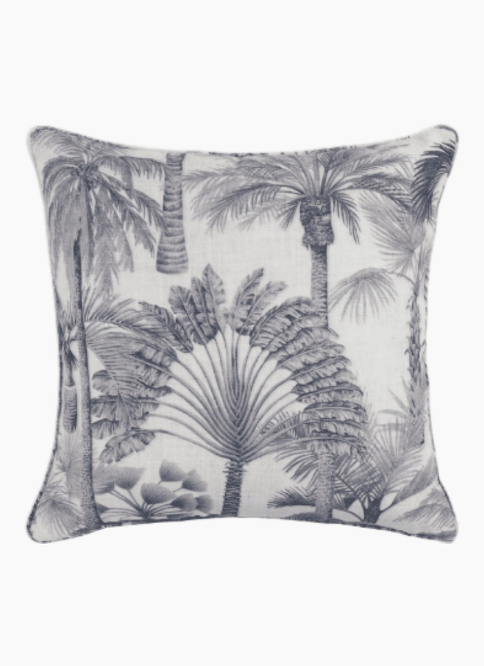 Maison by Rapee Prado Palm Print Cushion - Charcoal