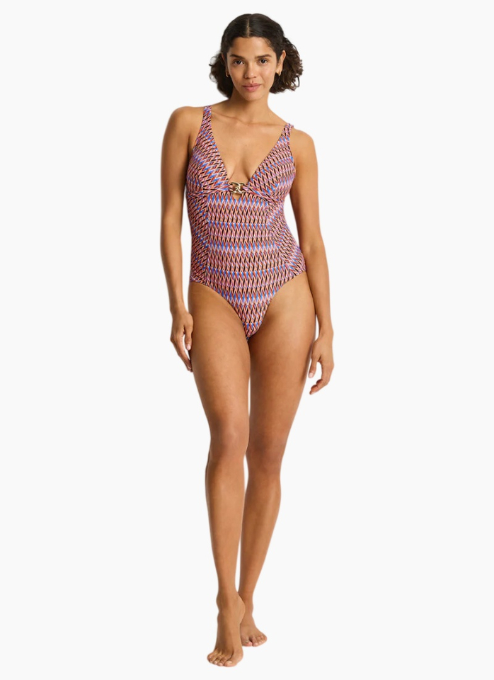 Sea Level Tessera Chain Link Longline One Piece