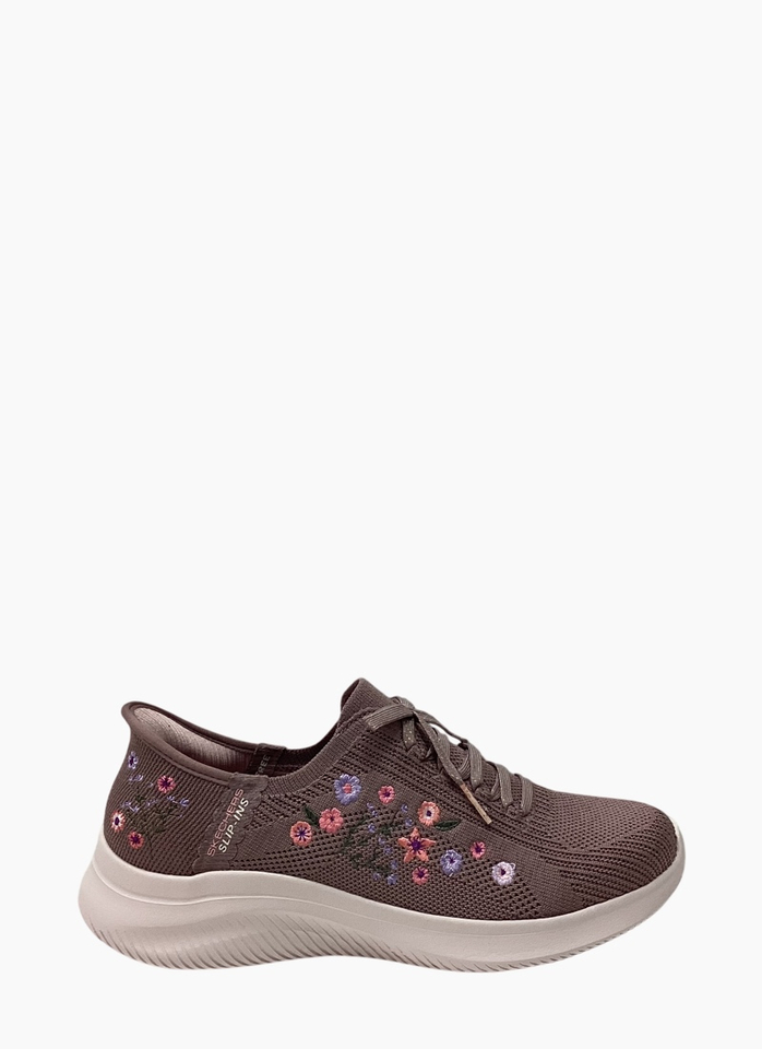 Skechers 150806 Ultra Flex 4.0 Sweet Petals Sneaker Mocha