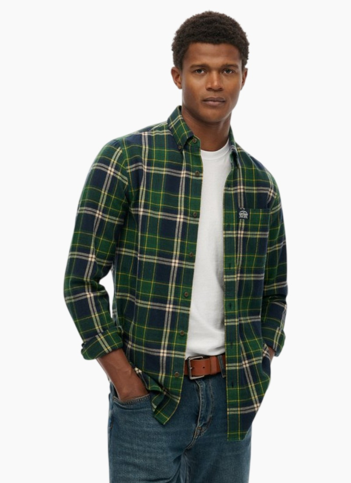 Superdry L/S Cotton Lumberjack Shirt Peyton Check Navy