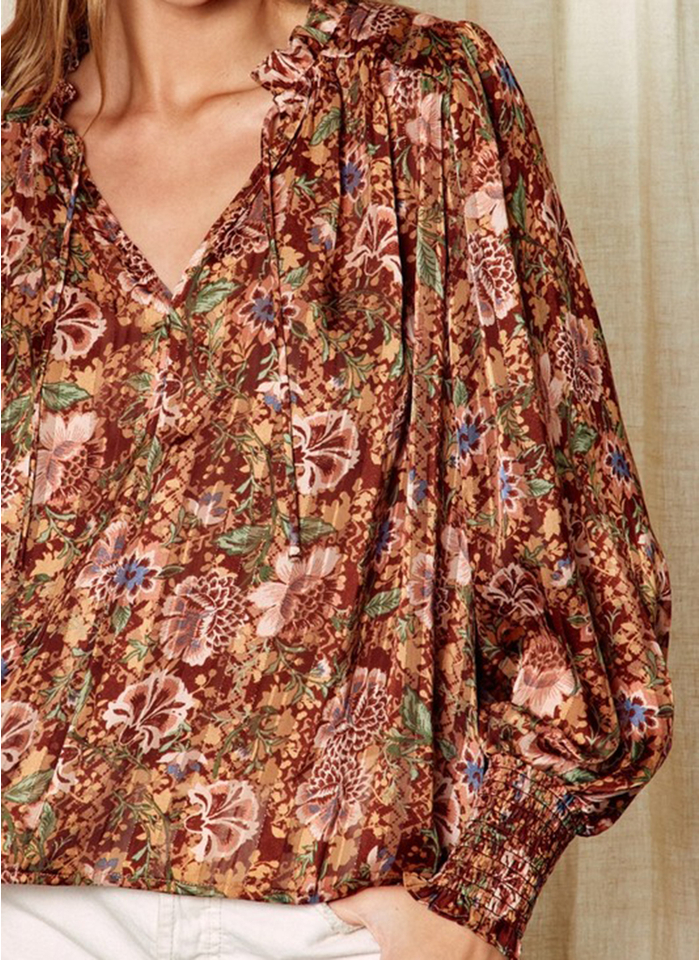 Floral Jacquard Blouse