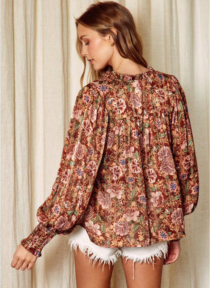 Floral Jacquard Blouse