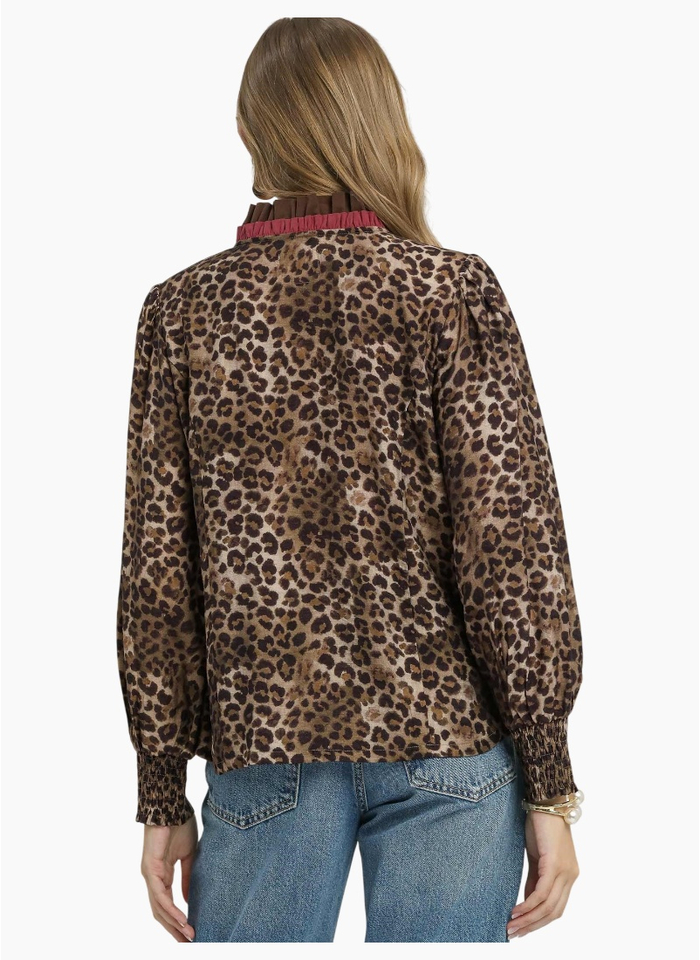 Emily Ruffle Trim Leopard Blouse