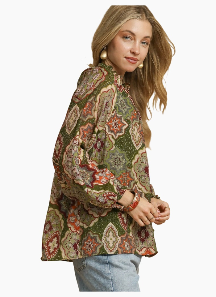 Mosaic Print Blouse
