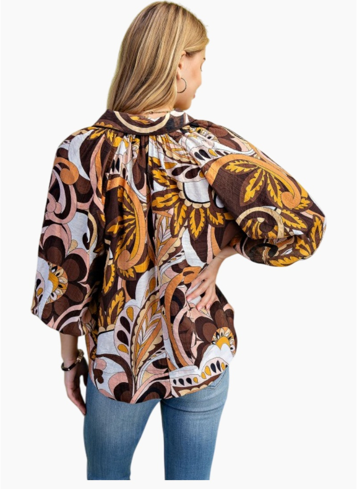 Aria Blouse - Brown