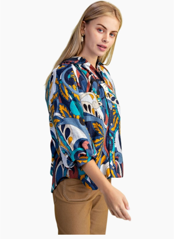 Aria Blouse - Indigo