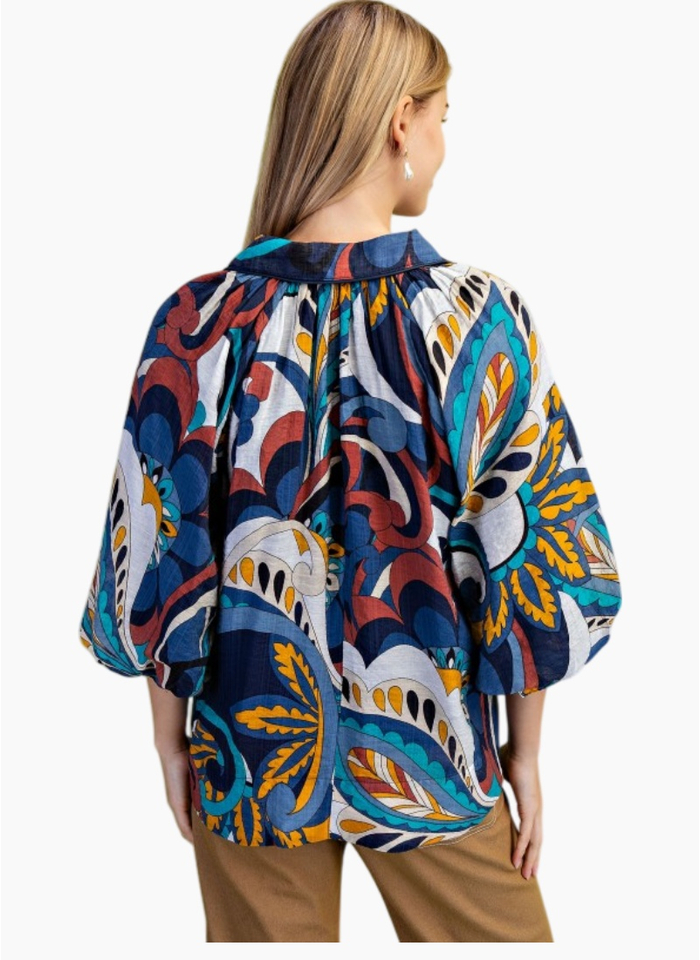 Aria Blouse - Indigo