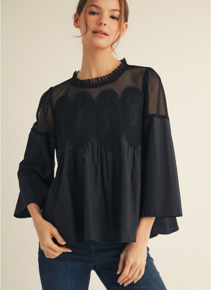 Crochet Accent Elegance Blouse