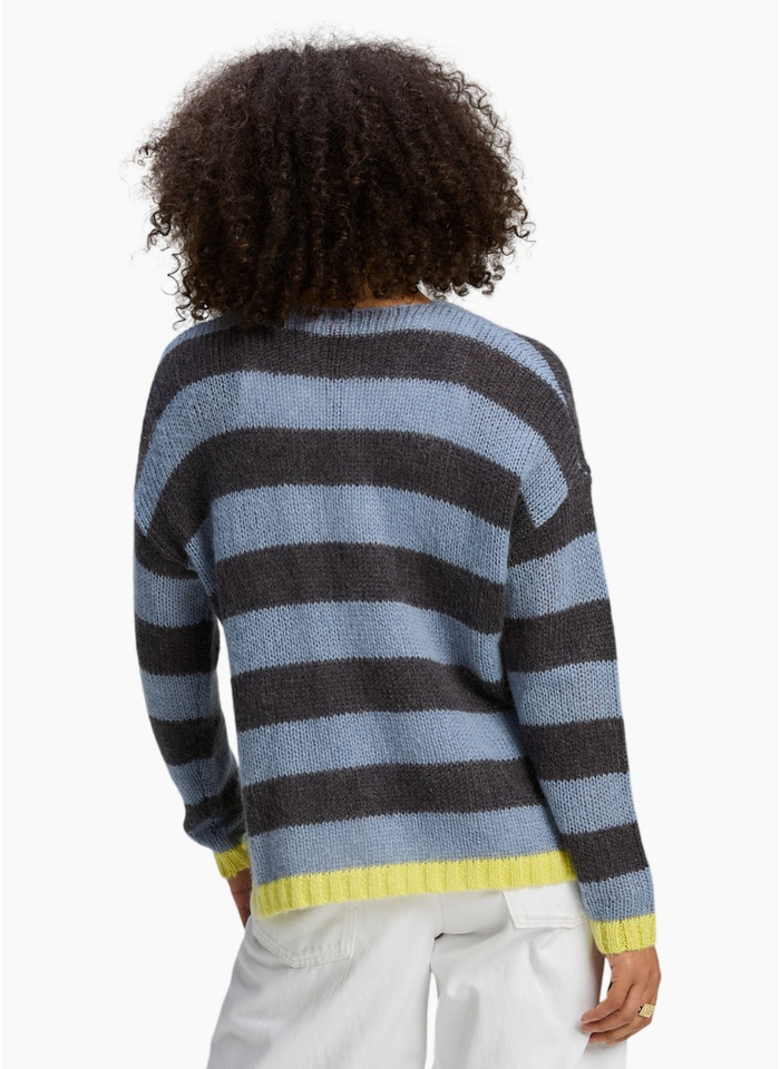 Zaket & Plover Cozy Kid Stripe V Jumper Mist