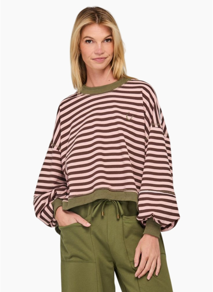 Boom Shankar Guru Sweater - Dusty Pink Stripe