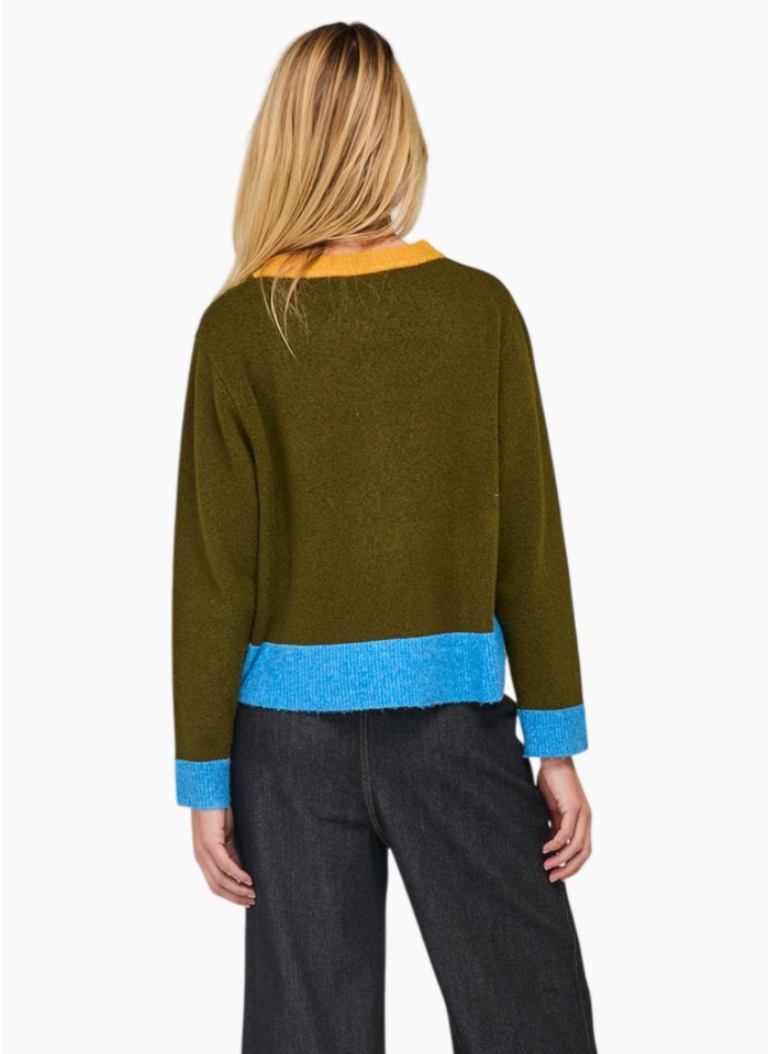 Boom Shankar Poet Jumper - Multi - Olive Multi