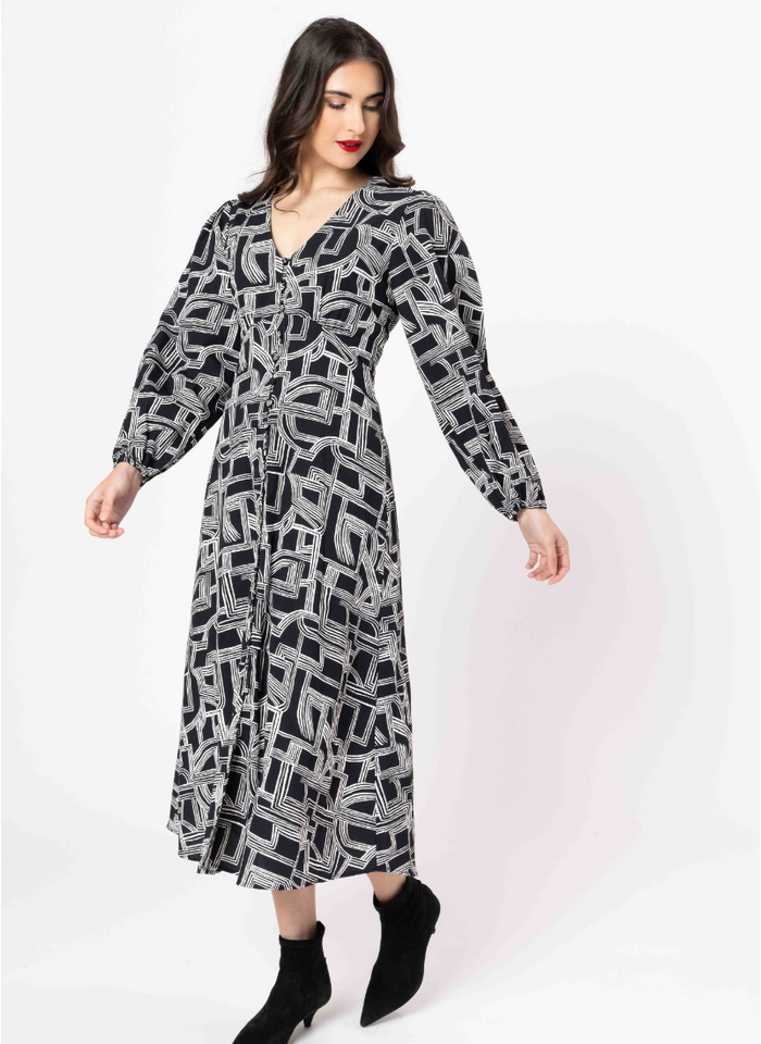 Seeking Lola Serenity Dress - Linework