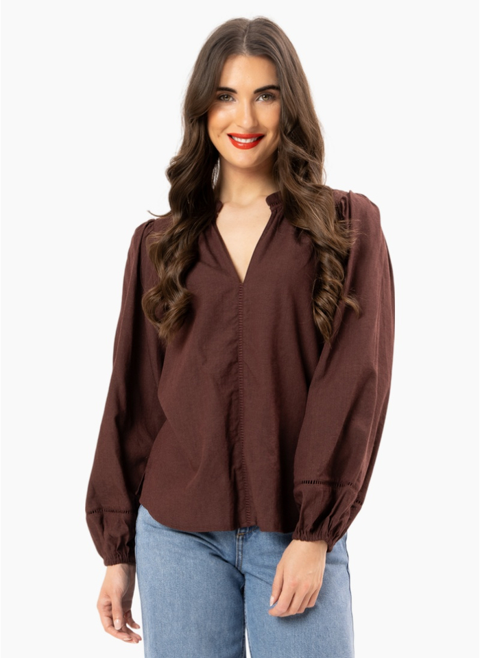 Seeking Lola Sylvie Top - Chocolate