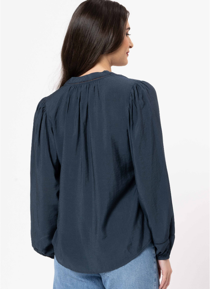 Seeking Lola Sylvie Top - Steel Navy