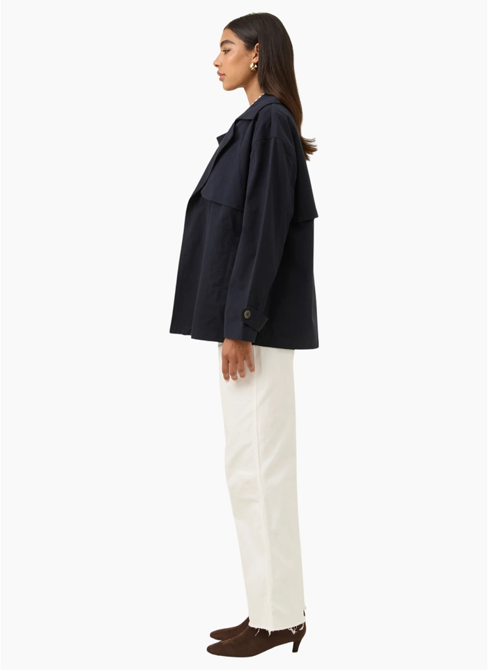 Isle of Mine Farida Cropped Trench - Navy