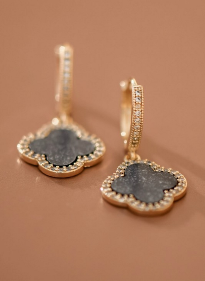 Black Clover Drop Earrings