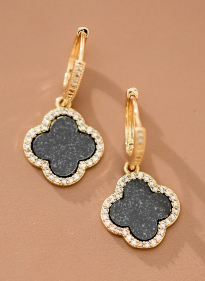 Black Clover Drop Earrings