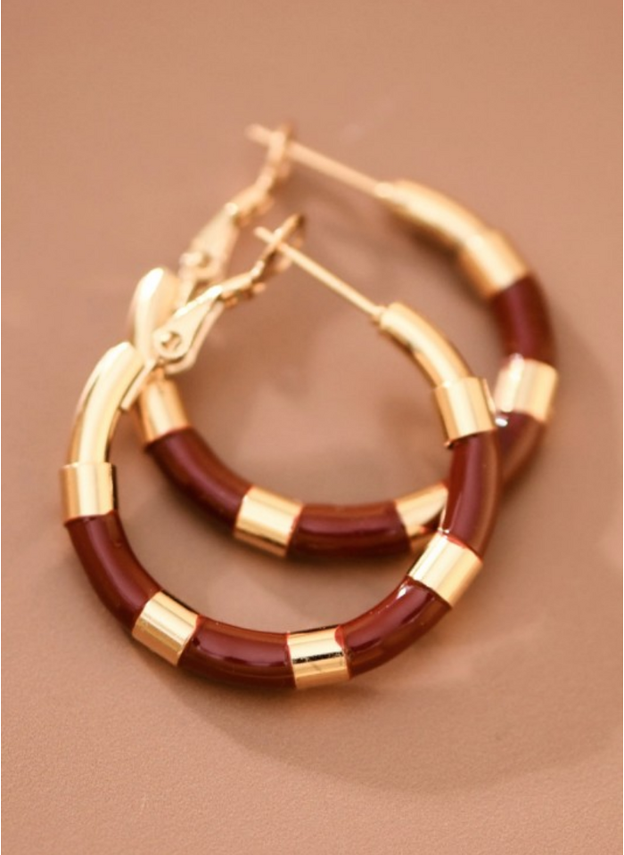 Plated Stainless Steel Hoop Earrings