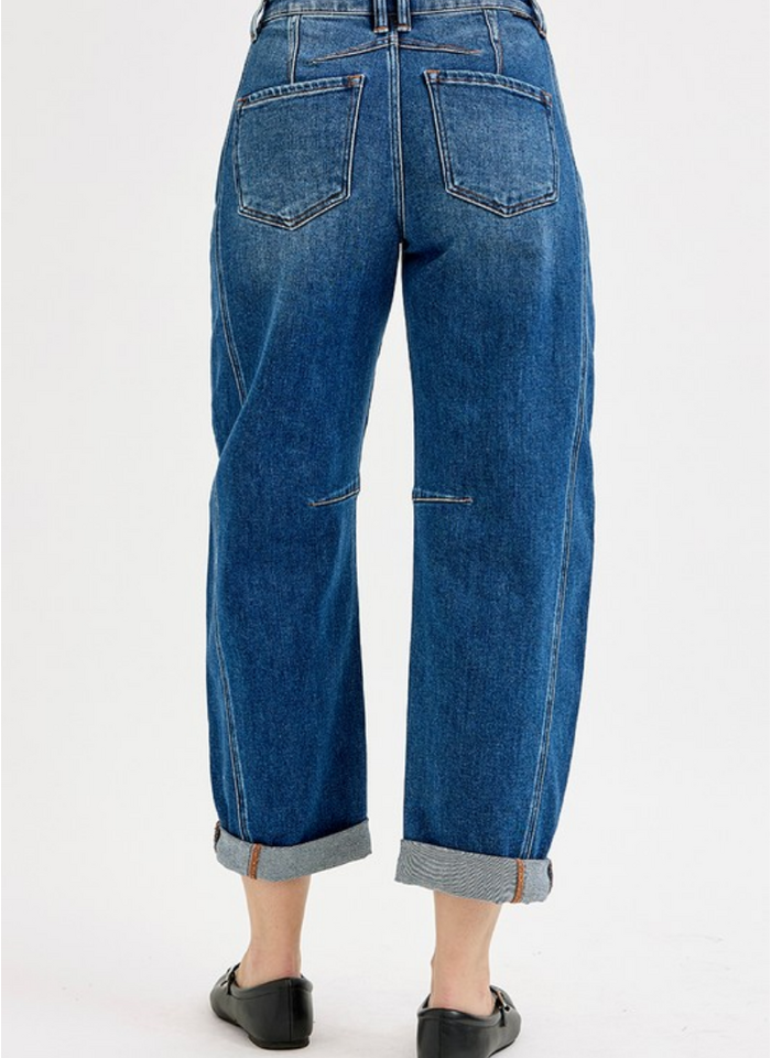 Stevie High Rise Crop Barrel Jeans