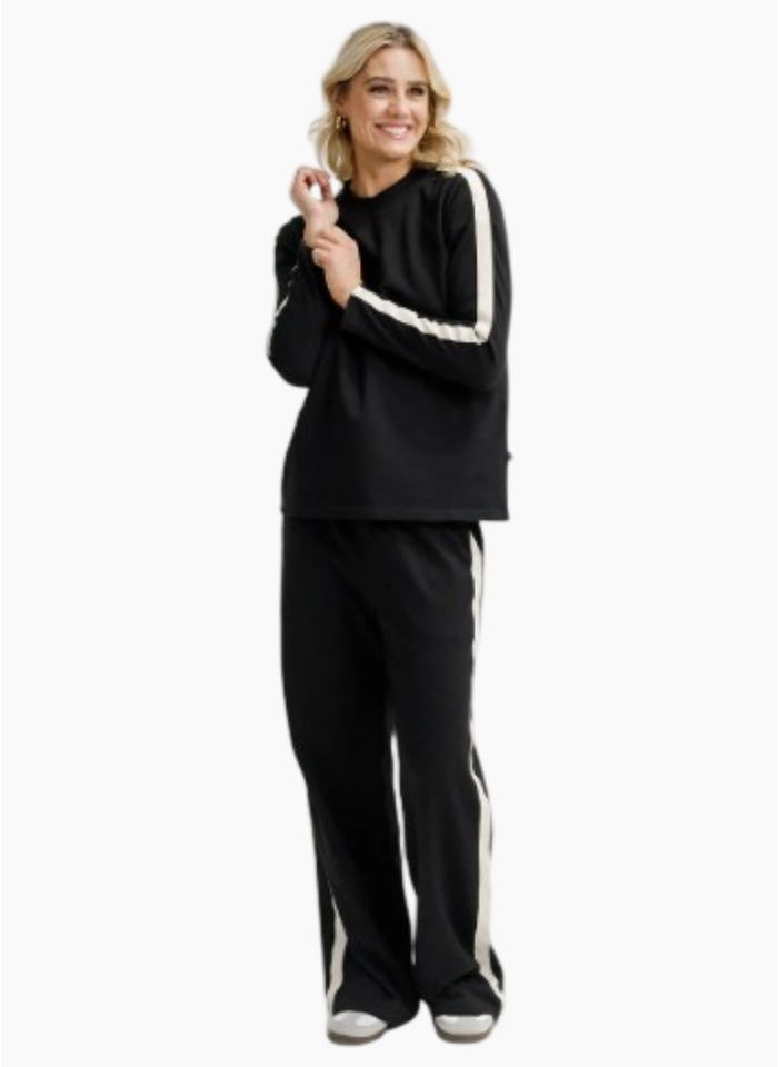 Home-lee Long Sleeve Chris Tee Black/Sand