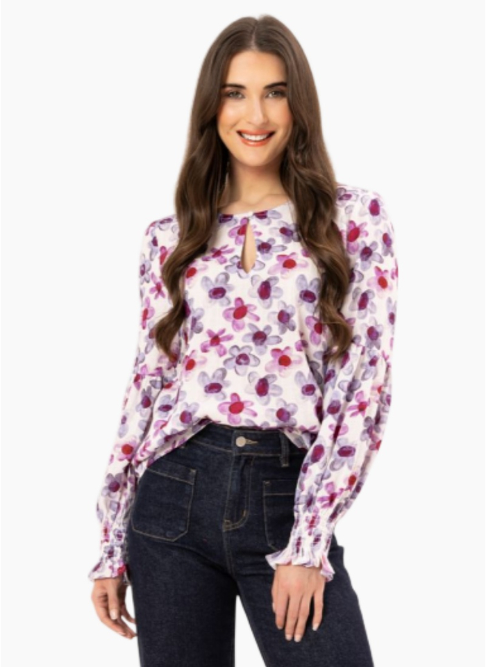 Seeking Lola VIENNA BLOUSE VIOLET BLOOM
