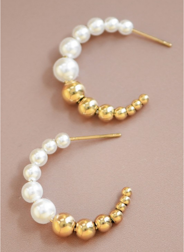 Julie Beaded Pearl Earrings