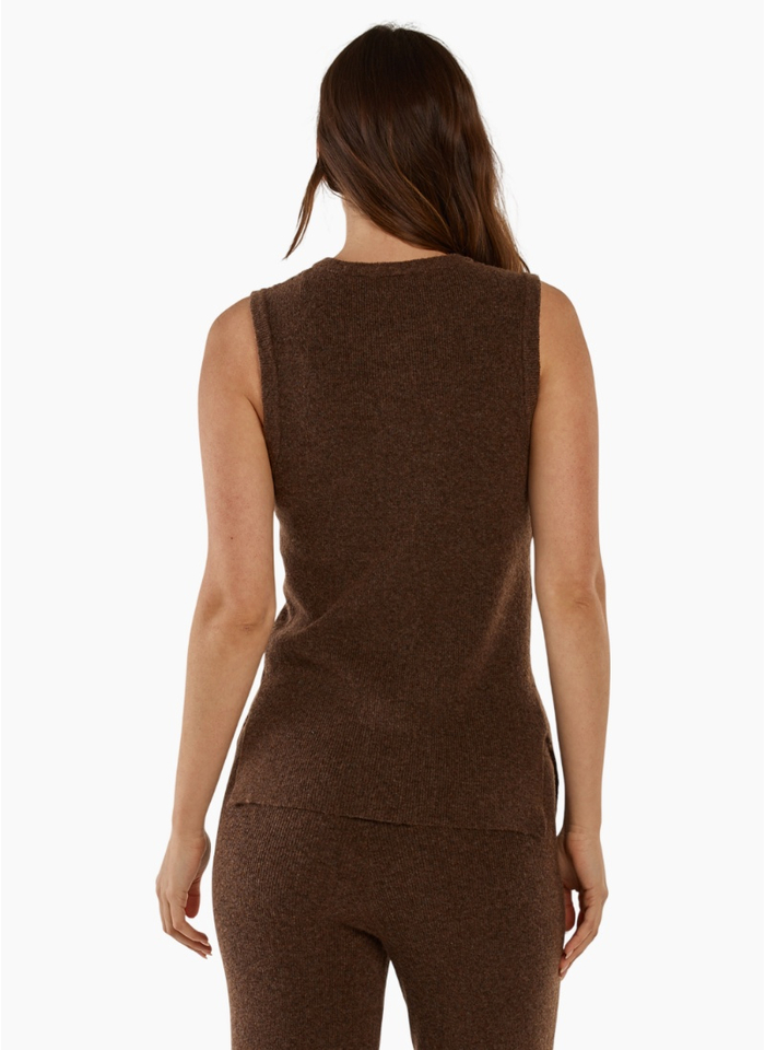 Betty Basics SHONA KNIT VEST-ESPRESSO
