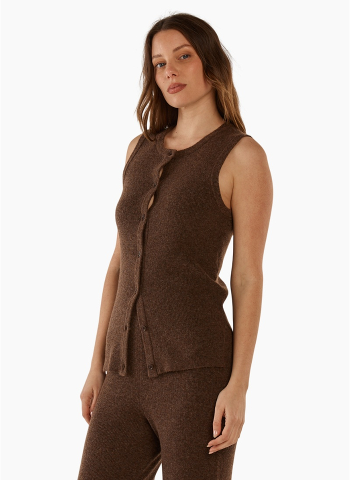 Betty Basics SHONA KNIT VEST-ESPRESSO