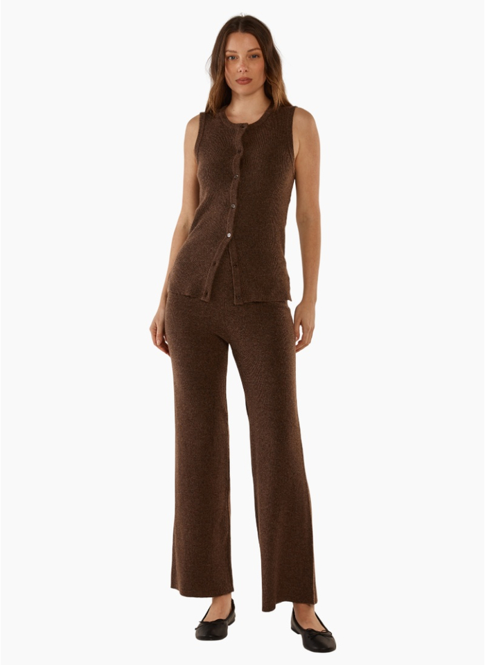 Betty Basics SHONA KNIT VEST-ESPRESSO