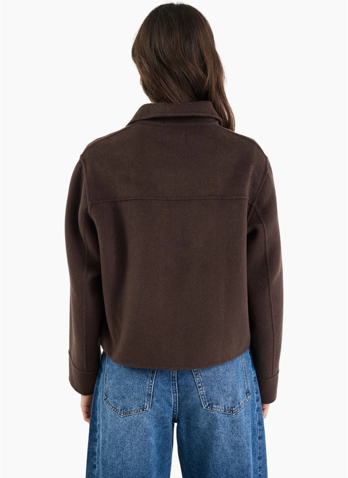By Rosa Ranger Chocolate Marle Wool Blend Soft Jacket